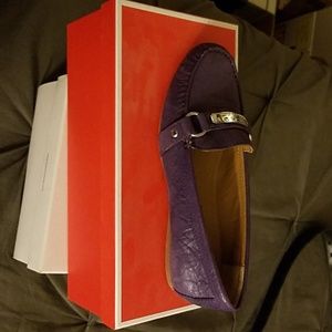 Deep purple coach loafers